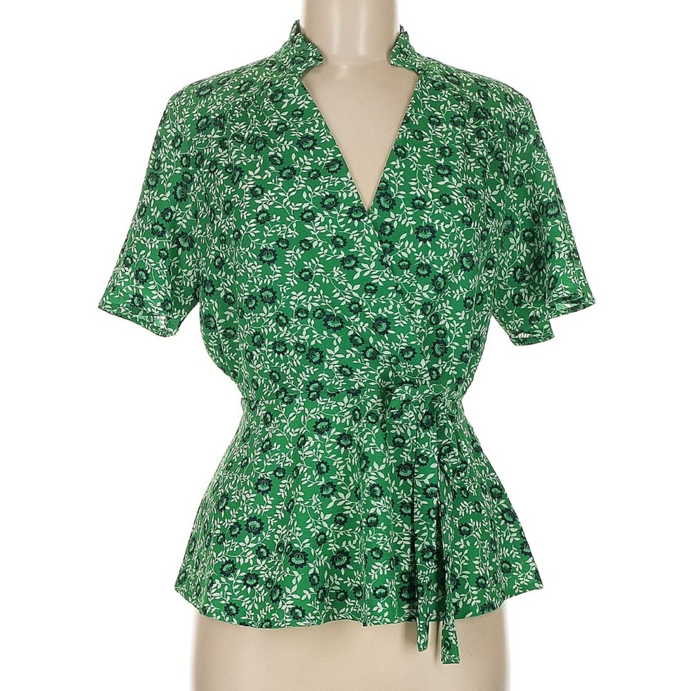 Monteau Green Floral Blouse